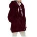 Hanxiulin plush jacket oversize warm lined fleecemantel ceiling hoodie ladies oversize winter color variants transition jacket warm cozy synthetic fur card jacket coat with hooded plush jacket m wine