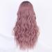 ORSUNCER Ombre Pink Taro Purple Long Curly Synthetic Wig with Bangs - 26 Inches, Heat Resistant for Daily & Party Wear - Buy Online on GoSupps.com