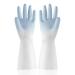 Sibba 1 Pairs Long Rubber Gloves Cleaning Dishwashing Kitchen Dish Waterproof Non-Slip Reusable For Washing Dishes Cooking Household Hand Dishwasher Home Bathroom Garden(blue)