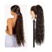 Ponytail Extensions Corn Wave Ponytail Hair Extensions - 22/34 Inch Long Wavy Curly Wrap Around Pony Tail Clip In Natural Synthetic Wavy Hairpiece for Women for Women (Color : 4 Size : 22Inch-55cm 22Inch-55cm 4