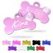 Ibera Gifts - Personalized pendants for medium -sized to large dogs and cats in bone shape - engraving dog brand collar dog neck band Name personalized dog (pink crown) crown pink