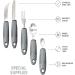 Easy Grip Extra Wide Handles Cutlery Set for Elderly and Disabled - Ideal Dining Aid for Arthritis, Parkinson's, and Tremors (5PCS Gray) - Buy Online on GoSupps.com
