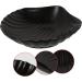 BESTonZON Salad Plate Decor for Kitchen Decoration for Living Room Shell Shaped Plate Home Decor Plate Kids Food containers White Salad Bowls Serving Bowl Ceramic Serving platters Snack Case Black 16.3X15.5X3.5CM - Buy Online on GoSupps.com