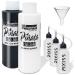 Jacquard Pinata Blanco and Mantilla Black Bundle - Black and White Colors (4-Ounce Bottles), 3 Pixiss 20ml Needle Tip Applicator and Refill Bottles and 1.5 inch Funnel Bundle for Yupo and Resin Blanco & Black