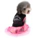 Ranphy Rhinestone Princess Dog Dress Lace Tutu Vest Skirt for Small Dogs Cat Girl Clothes S pink black