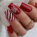 Christmas Press on Nails Red Fake Nails with Snowflake Designs Press on Nails Full Cover False Nail Artificial Finger Nails for Women Girls - Buy Online on GoSupps.com