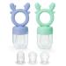 PandaEar 2 Pack Silicone Baby Fresh Fruit Feeder with 3 Different Size Silicone Pouch for Teething Relief| Baby Food Feeder Pacifier Training Massaging Toy Teether