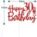 Tenhaisi Gilttery Red Happy 30th Birthday Cake Topper Cheers to 30 Birthday Party Decoration Adults Party Decoration - Buy Online on GoSupps.com