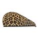 Rough Leopard Print Coral Velvet Dry Hair Cap | Perfect for Home Travel Pools Beaches & Baths - Buy Online on GoSupps.com