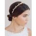 SWEETV Gold Pearl Tiara Headband for Women - Crystal Bridal Wedding Hair Accessory - Buy Online on GoSupps.com