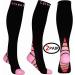 Black & Pink Compression Socks for Men & Women - Improved Blood Circulation - Size S/M (4-6.5 for Women, 4-8 for Men) - 2 Pairs - Buy Online on GoSupps.com