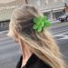 3Pcs Large Flower Hair Claw Clips Set - Floral Matte Barrettes for Women Medium Thick Hair, Holiday Cute Jaw Clip in Lake Blue, Rose Red, Grass Green - Buy Online on GoSupps.com