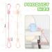 Vicloon Silicone Toy Clip 2Pcs - Food Grade Pacifier & Sippy Cup Straps | Adjustable Stroller & Baby Toy Anti-Drop Chain - Bear-Pink/Apricot - Buy Online on GoSupps.com