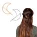 AKOAK Hollow Hoop Crescent Moon Shape Geometric Metal Hair Clip Bobby Pin Ponytail Holder Hair Accessories for Women and Girl (2 Pcs/Lot 1 Gold & 1 Silver)