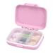 6 grids Daily Pill Case Travel Pill Box Removable Pill Box Pocket Purse Small Pill Case Daily Portable Waterproof Medicine Vitamin Pill Organizer Pink