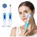 2pcs Facial Cleansing Brush Set - Remove Blackheads & Deep Clean | Electric Face Cleaning Brush Head & Sponge - Blue & White - Buy Online on GoSupps.com