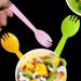 100 PCS Mini Plastic Sporks - Disposable Forks and Spoons for Camping, Parties, Weddings - Small White Sporks - Buy Online on GoSupps.com