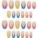 24pcs French Almond Press on False Nails with Glue - Multicolor French Style for Women and Girls Nail Art - Buy Online on GoSupps.com