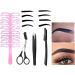 KARLOR Eyebrows Stencils Brow Trimmer Tool set 8 eyebrow templates 3 eyebrow trimmer set eyebrow scissors with Comb shavering eyebrows tweezers brows trim tool set for beginners - Buy Online on GoSupps.com