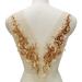 Heavy Luxury Handmade Beading Glass Beads for Evening Dress Lace Fabric Patch Wedding Dress Applique Accessories (Gold  C-4x15 inch) Gold C-4x15 inch
