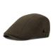 VOBOOM Men Cotton Newsboy Beret Hat Duckbill Buckle Cabbie Cap Cotton-army Green