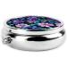 Purple Camellia Round Pill Box | 3-Compartment Organizer for Travel & Purse | Portable Pill Storage Solution - Buy Online on GoSupps.com
