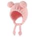 MK MATT KEELY Cute Fleece Lining Unisex Baby Hats with Ears Winter Warm Toddler Beanie for 0-24 Months One Size Pink