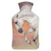 Running Horse Hot Water Bottle With Cover Plush Bed Bottle Hand Warmer For Adults And Children 26.5X15.3cm