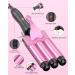 3 Barrels Hair Waver for Large Waves - 25mm Curling Iron with PTC Ceramic Barrels and Temperature Setting - Quick Heating, Heat-Resistant Glove Included (Pink) - Buy Online on GoSupps.com