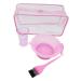 Professional hairdresser set 4-piece pink tinting bowl tinting brush & measuring cup