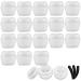 Alledomain 20 Pieces 20ml / 20g Empty Clear Cosmetic Pots with 3 Mini Spatula Plastic Refillable Travel Sample Container Jars with Lids and Inner Liners for Makeup Creams Lotions Beauty Nail
