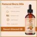 Natural Born Oils Sweet Almond Oil 8oz Organic Cold-Pressed Rich in Fatty Acids Ideal for Moisturizing Skin Strengthening Hair - Buy Online on GoSupps.com