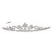 Princess Rhinestones Crystal Flower Bridal Wedding Prom Tiara Crown (Clear Crystals Silver Plated)