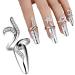 4 PCS Rhinestone Finger Tip Nail Rings - Adjustable Opening Nail Art Charms in Silver Women's Fashion - Buy Online on GoSupps.com