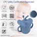 Elephant Silicone Sippy Cup | Transition Straw Cup for Babies 6m+ | 3-in-1 Training Cup with Cleaning Brush | BPA Free | Microwave & Dishwasher Safe | 7oz Bluestone - Buy Online on GoSupps.com