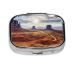 Landscape of Monument Valley Printing 2 Compartment Small Pill Case Cute Small Pill Box Purse Pill Boxs Travel Pill Organizer for Pocket Purse and Travel Gifts