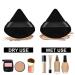 LuLiyLdJ 12 Pack Triangle Makeup Puff Black Cotton Puffs for Loose Powder & Face Makeup - Buy Online on GoSupps.com