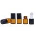 25Pcs Essential Oil Roller Bottles Mini 1ml/2ml/3ml Amber Glass Metal Ball Empty Roll On Glass Bottle Perfume Sample Vials Jar For Aromatherapy Lip Balm Cream Liquid With Black Cap (1ml)