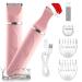 Bikini Trimmer Women Electric Lady Shaver for Women Lady Shaver for Women Bikini Trimmer for Bikini Arms Legs Underarms Replaceable Snap-in Ceramic Blades IPX7 Wet and Dry Use Pink