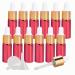 Tianzd 24 pieces 5 ml of empty chrome red drip bottle Pipette bottles with glass pipette 5ml glass bottle with a drip pipette with gold screw cap for perfume oils essential oils red 5 ml