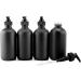 Cornucopia Brands Black Coated 8-Ounce Glass Pump Bottles (4-Pack), Great for Lotions, Liquid Soap, Aromatherapy and More