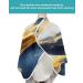 Navy Blue Gold Barber Cape - Stylish Hair Cutting Cape for Women Men & Kids | Modern Marble Design Hairdressing Gown with Elastic Neckline - Buy Online on GoSupps.com