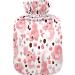 Shop Eco-Friendly Watercolor Pink Axolotl Heat Bottle 2L - Plush Hand & Foot Warmer for Kids & Adults | Perfect for Winter with Hearts Flowers & Leaves - Buy Online on GoSupps.com