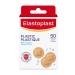 Elastoplast Plastic Water-Resistant Bandages for Small Wound Care and First Aid Kit Discreet Size Strong Adhesion Repel Water and Dirt Bacteria Shield First Aid Supplies 50 Spots Beige 50 Strips