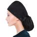 ABAMERICA Personalized Satin Lined Black Scrub Cap with Ponytail Holder - A01-05 - Buy Online on GoSupps.com