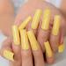 Solid Color Yellow Extra Long Fake Nails Full Cover Glossy Gel False Nail Kit Square Salon Fingernail Tips Women Manicure - Buy Online on GoSupps.com