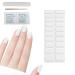 Semi Cured Gel Nail Strips 32 PCS Gel Nail Polish Stickers Wraps Adhesive Gel Nail Stickers with Nail File Stick and Sealing Strip(M)