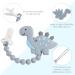 Dinosaur Teething Toy Set | Baby Teether Pain Relief + Pacifier Clip Holder | 3-12 Months | Freezer Safe | Neutral Shower Gift (Grey) - Buy Online on GoSupps.com