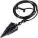 Kyeygwo Six -Seckiger Crystal Pendant Necklace with adjustable leather rope polished quartz pointed stone healing Reiki pendulum chain black