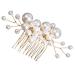 FOMIYES Pearl Comb Pearl Hair Clips Bride Hair Comb Bridal Headpieces for Wedding Hair Bling Wedding Hair Jewelry Pearls Headpiece Bridal Hair Gold Tiara Accessories Miss The Flowers Alloy